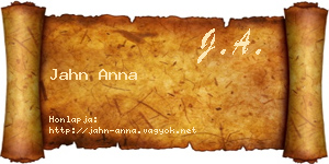 Jahn Anna névjegykártya