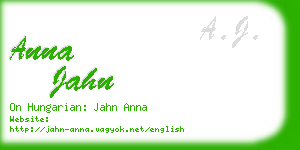 anna jahn business card